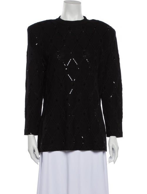 St. John Mock Neck Sweater Black