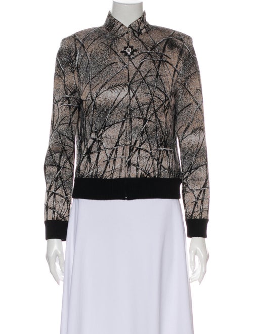 St. John Printed Mock Neck Sweater