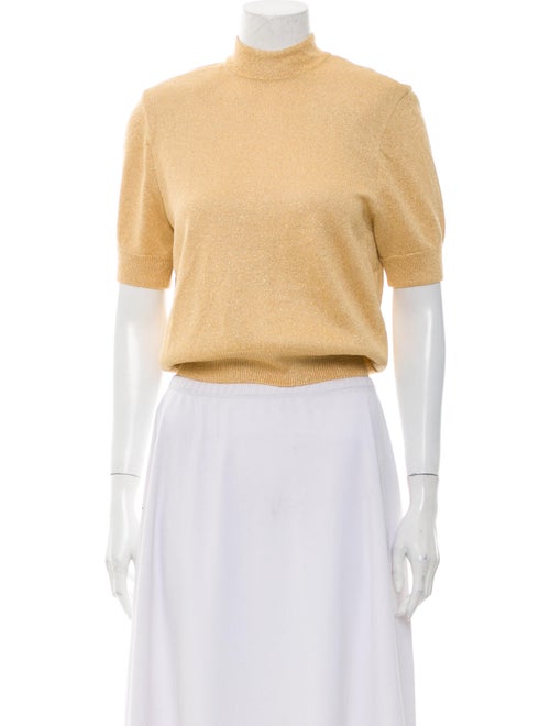 St. John Vintage Mock Neck Sweater Gold