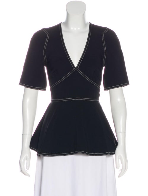 Stella McCartney Crepe Peplum Top Black