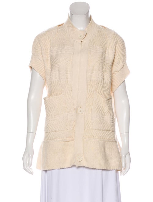 Stella McCartney Knit Short Sleeve Cardigan Beige