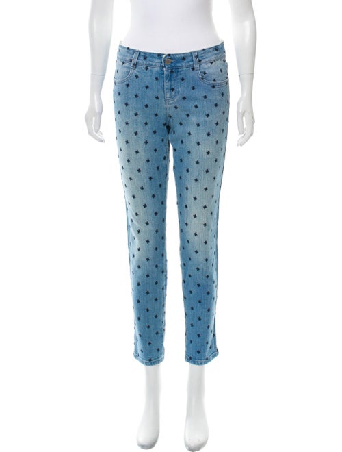 Stella McCartney Embroidered Skinny Jeans blue
