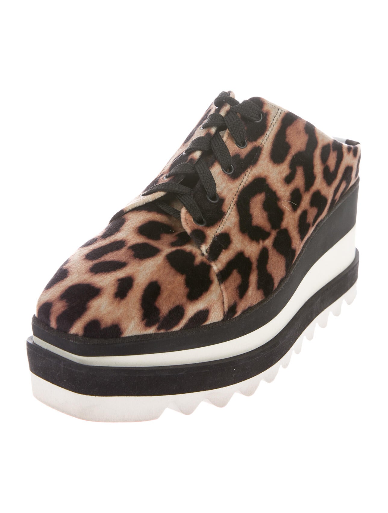 Stella McCartney Elyse Platform Sneaker Mule Animal Print Oxfords