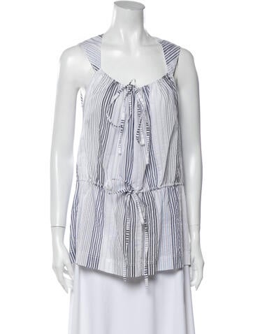 Stella McCartney Tops Striped Scoop Neck Top Us2, It38 | XS