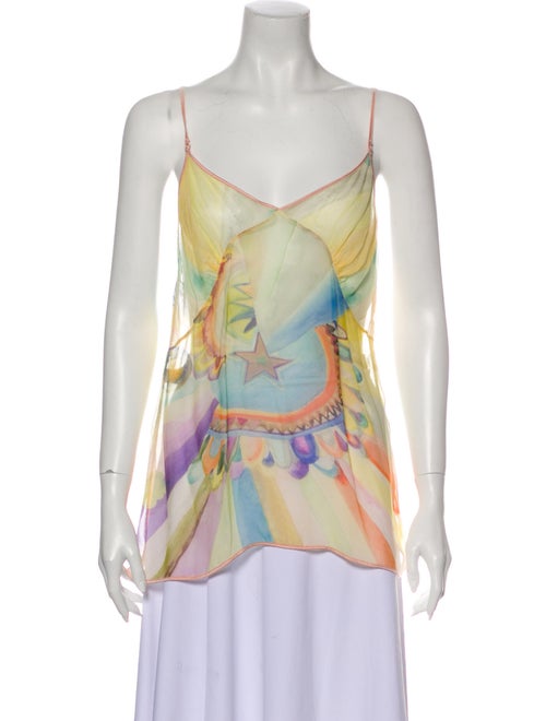 Stella McCartney Silk Printed Top Yellow
