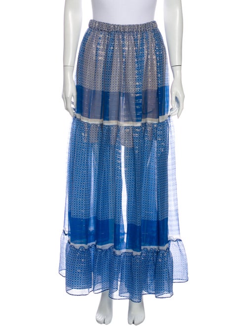 Stella McCartney Silk Midi Length Skirt Blue