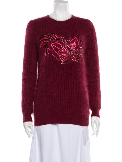 Stella McCartney Angora Graphic Print Sweater Red