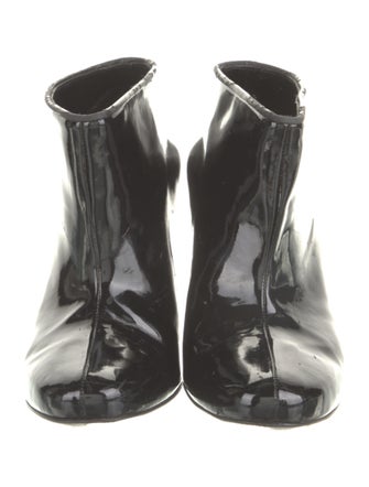 Stella McCartney Patent Leather Whipstitch Trim Boots