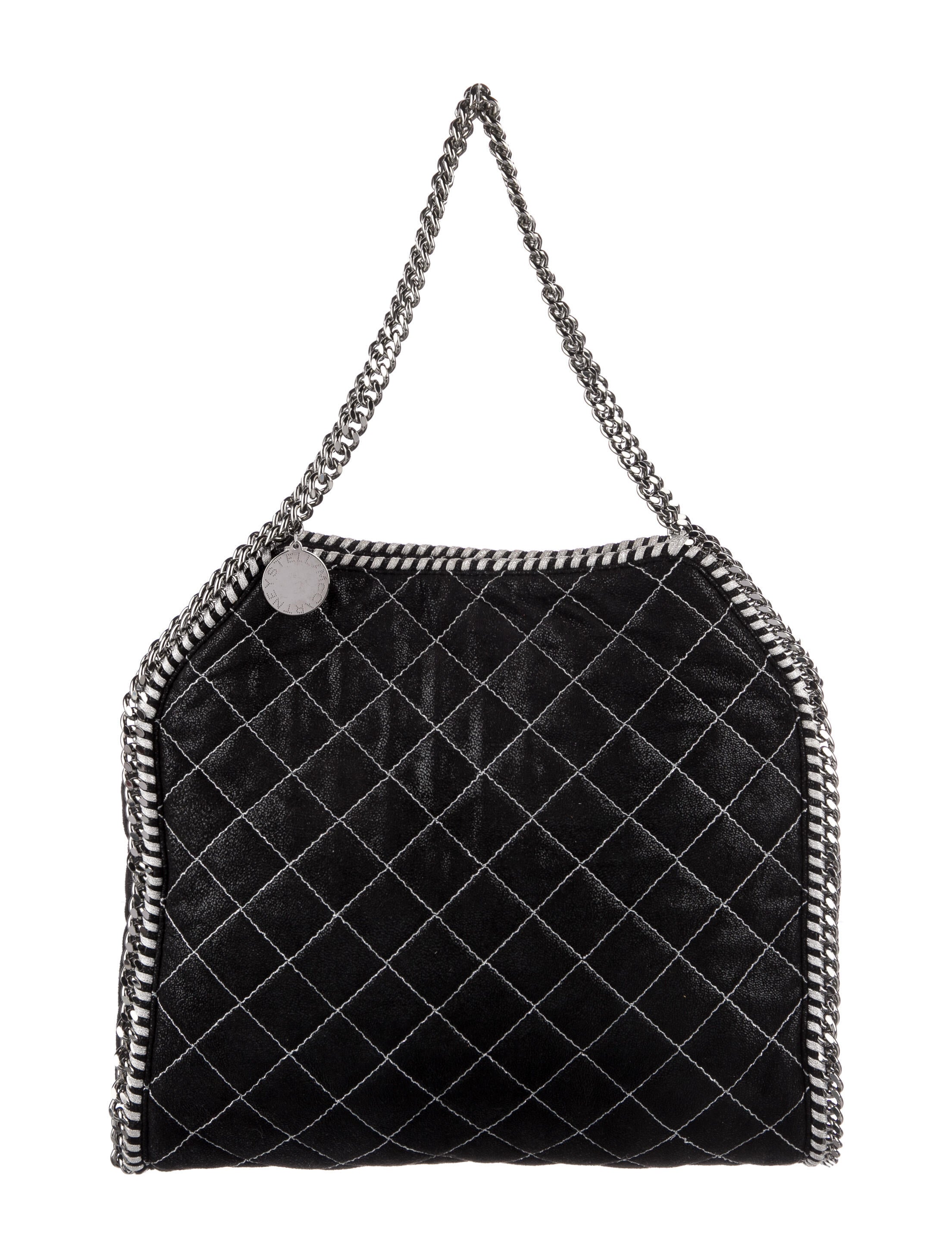 Black Quilted Falabella Flap Shoulder Bag main image 0