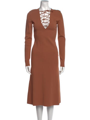 Stella McCartney Dresses Plunge Neckline Midi Length Dress Us6, It42 | M