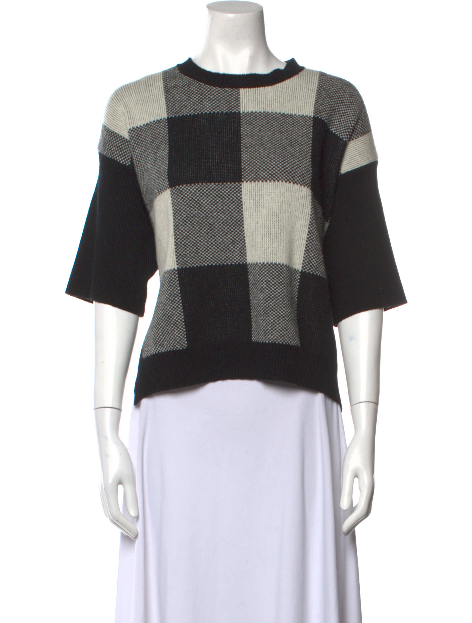 Stella McCartney Herringbone Pattern Sweater Black Knitwear, Clothing