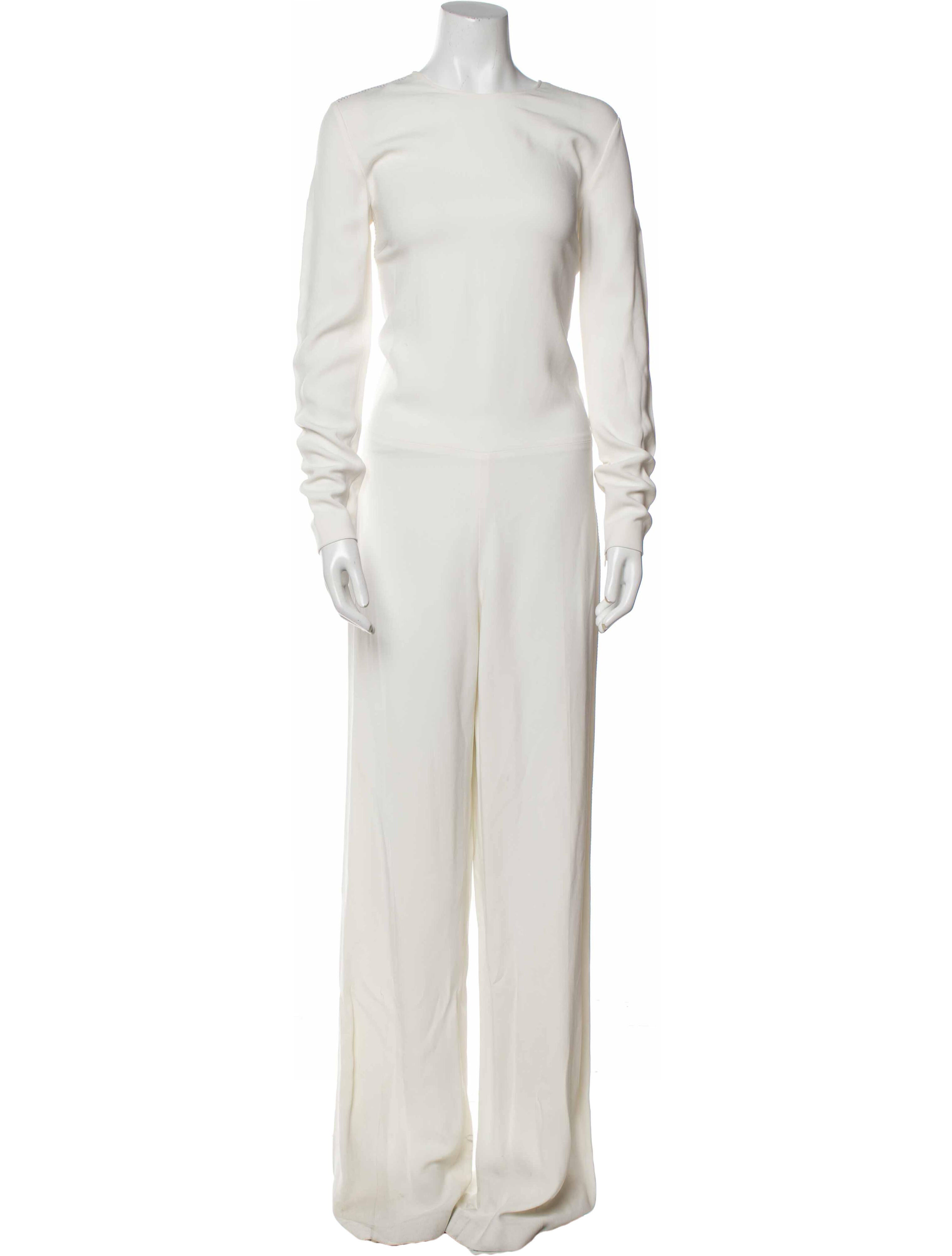 Stella McCartney Crew Neck Jumpsuit White, 13.5" Rise Jumpsuits and