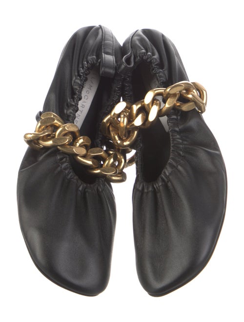 Stella McCartney Leather Chain-Link Accents Ballet Flats