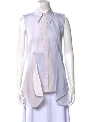 Stella McCartney Tops Striped Sleeveless Button-Up Top Us0, It36 | XS