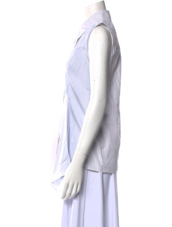 Stella McCartney Striped Sleeveless Button-Up Top