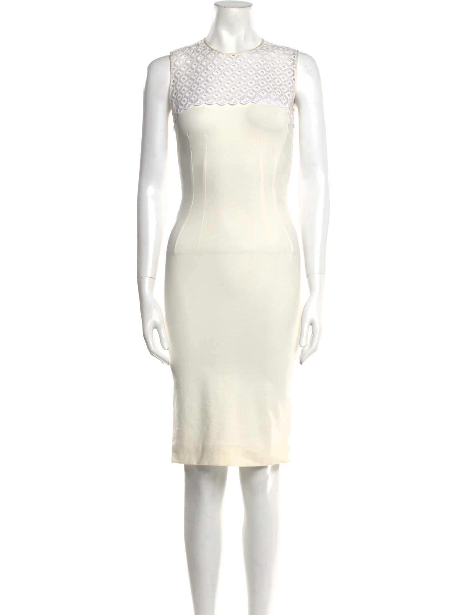 Stella McCartney Crew Neck Knee-Length Dress - Neutrals Dresses, Clothing - STL238976 | The RealReal Stella McCartney Crew Neck Knee-Length Dress - Neutrals Dresses, Clothing - STL238976 | The RealReal