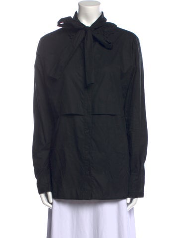 Stella McCartney Tops Tie Neck Long Sleeve Button-Up Top M