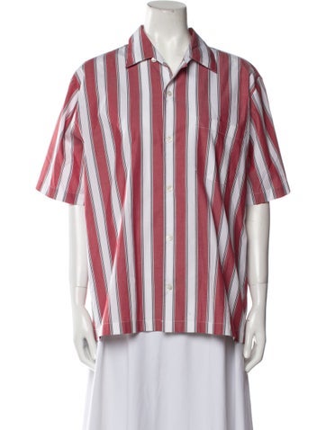 Stella McCartney Tops Striped Short Sleeve Button-Up Top M