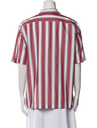 Stella McCartney Striped Short Sleeve Button-Up Top