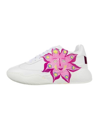 Stella McCartney Leather Graphic Print Sneakers