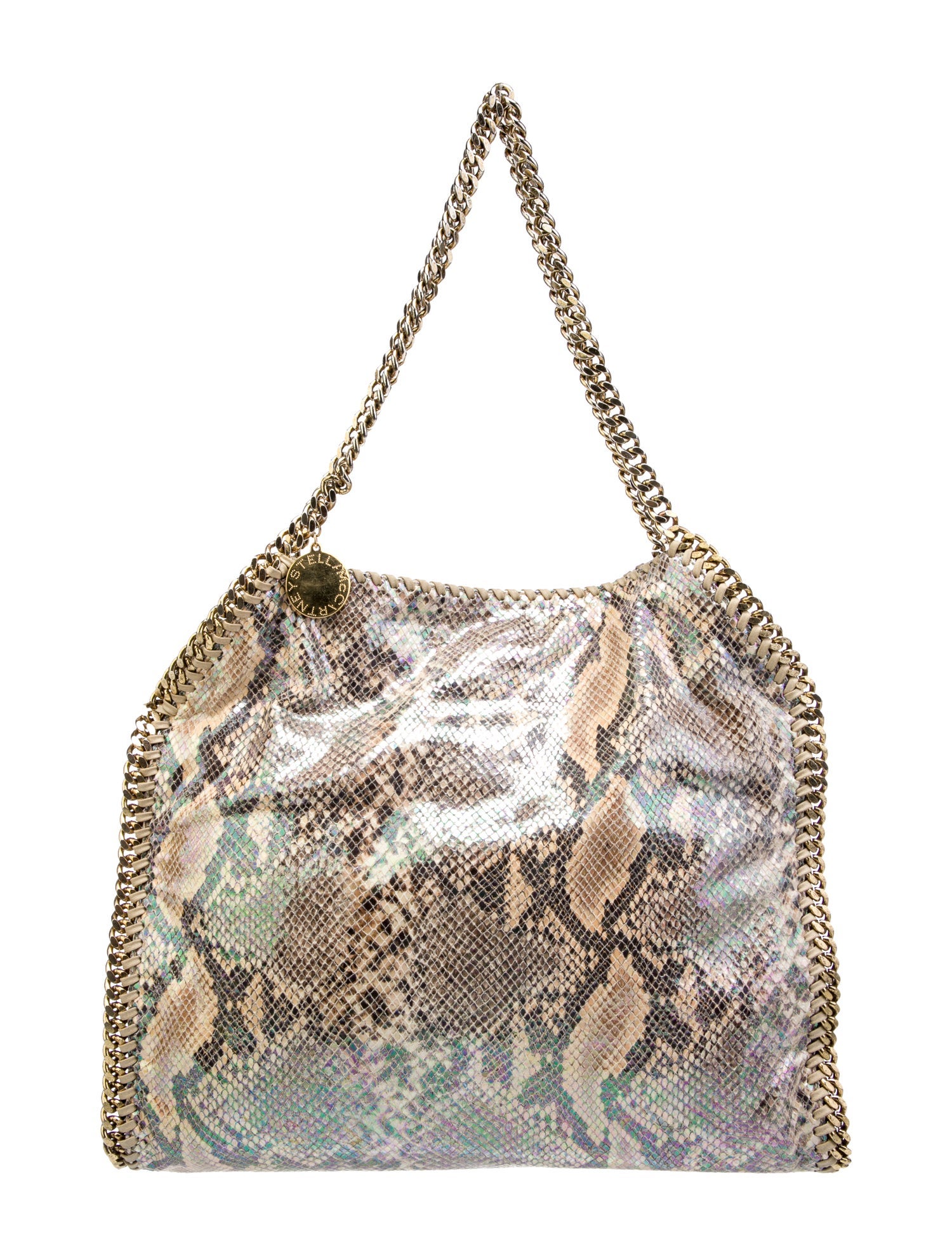 Stella McCartney Vegetarian Leather Tote Metallic Hobos, Handbags