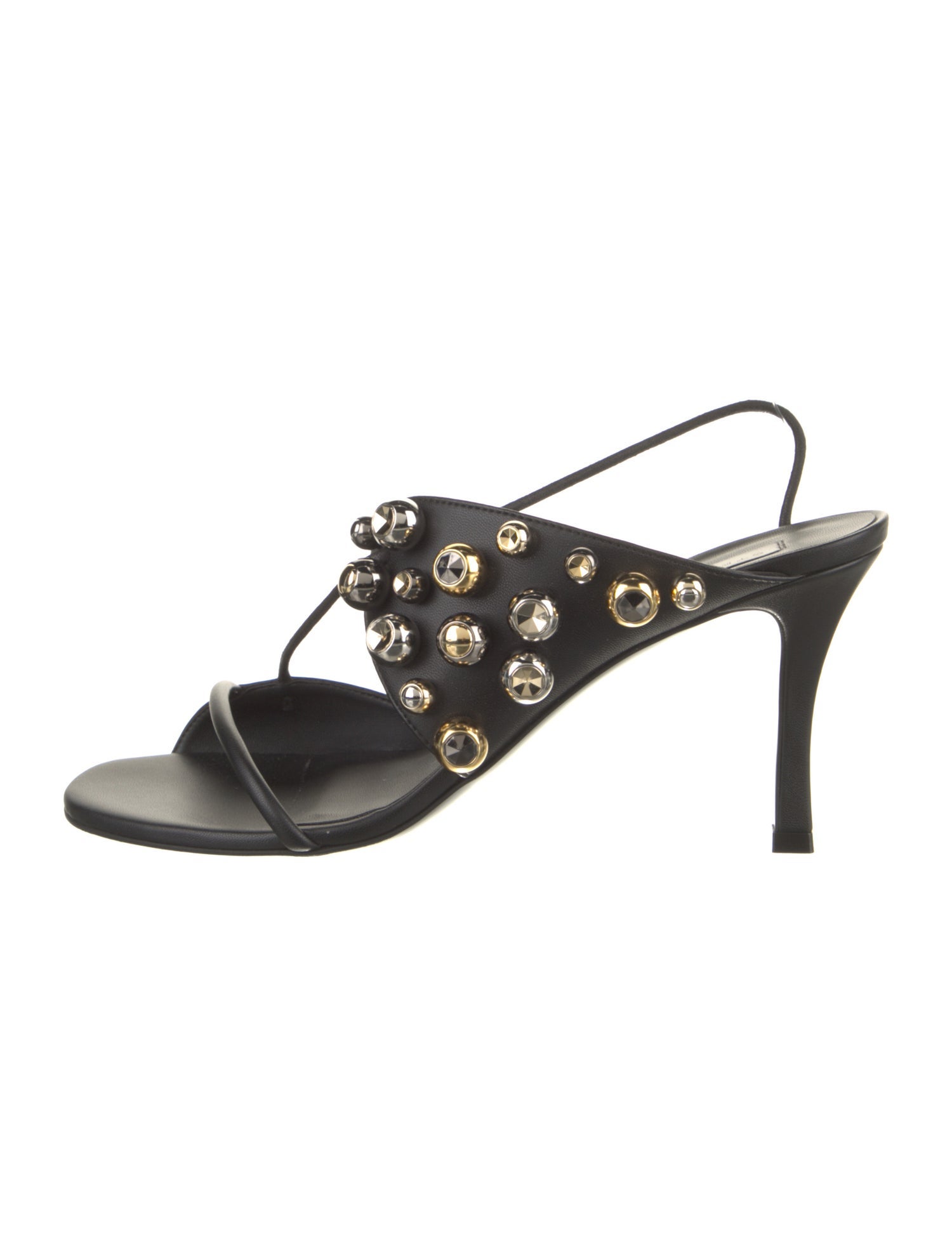 Stella McCartney Leather Beaded Accents Slingback Sandals