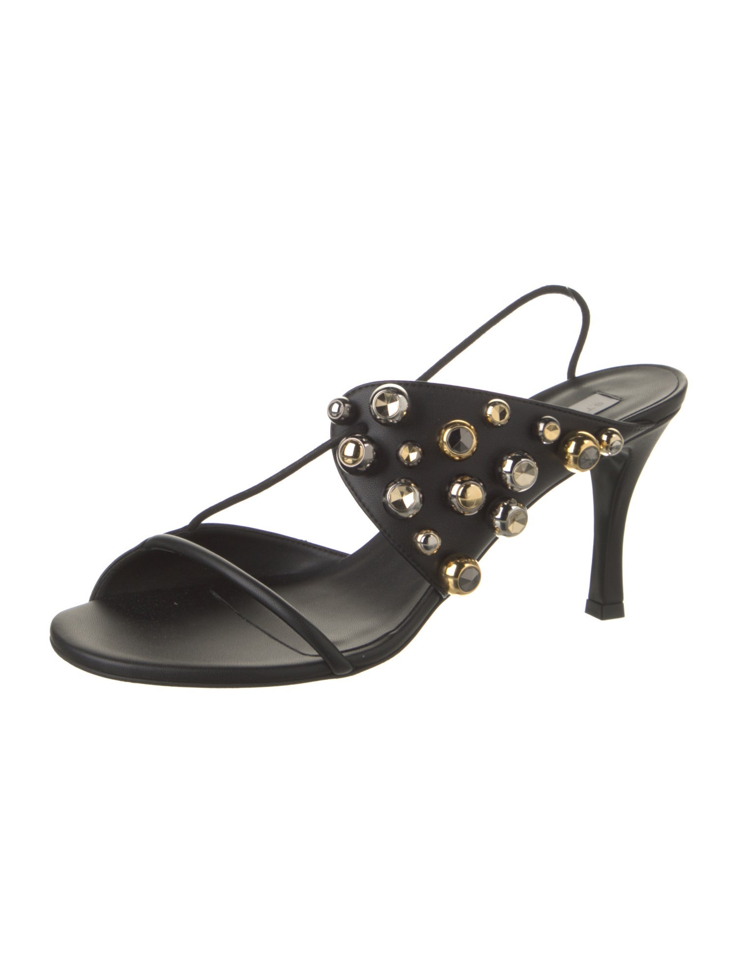 Stella McCartney Leather Beaded Accents Slingback Sandals