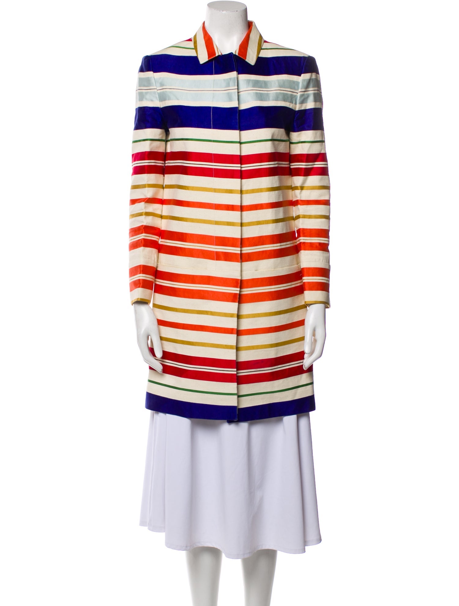 Stella McCartney Striped Coat - Blue Coats, Clothing