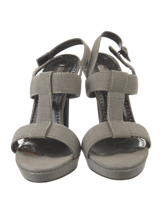 Stella McCartney Patent Leather T-Strap Sandals