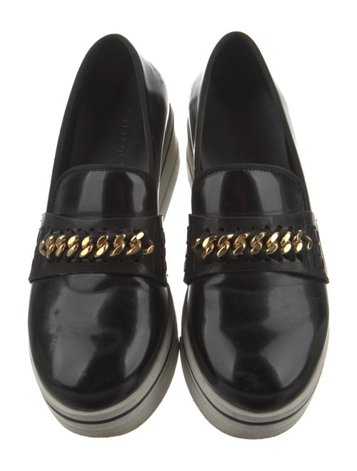 Stella McCartney Patent Leather Chain-Link Accents Wedge Sneakers