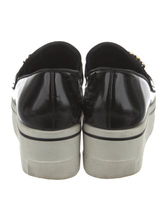 Stella McCartney Patent Leather Chain-Link Accents Wedge Sneakers
