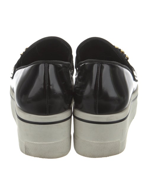 Stella McCartney Patent Leather Chain-Link Accents Wedge Sneakers