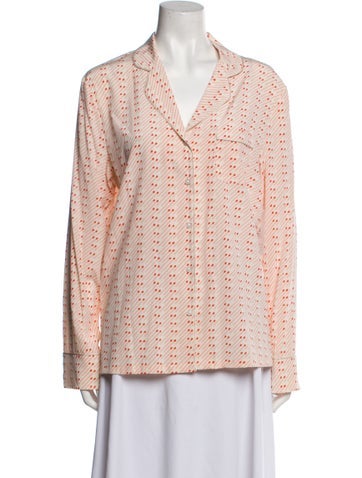 Stella McCartney Tops Silk Printed Button-Up Top M