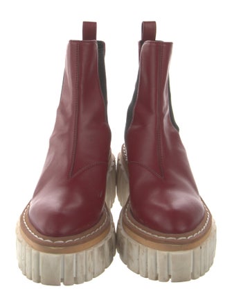 Stella McCartney Leather Whipstitch Trim Chelsea Boots