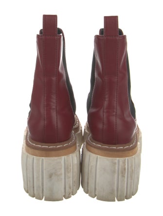 Stella McCartney Leather Whipstitch Trim Chelsea Boots