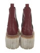 Stella McCartney Leather Whipstitch Trim Chelsea Boots