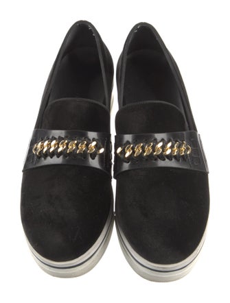 Stella McCartney Velvet Chain-Link Accents Loafers