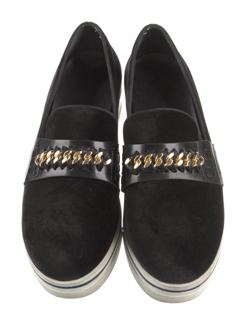 Stella McCartney Velvet Chain-Link Accents Loafers