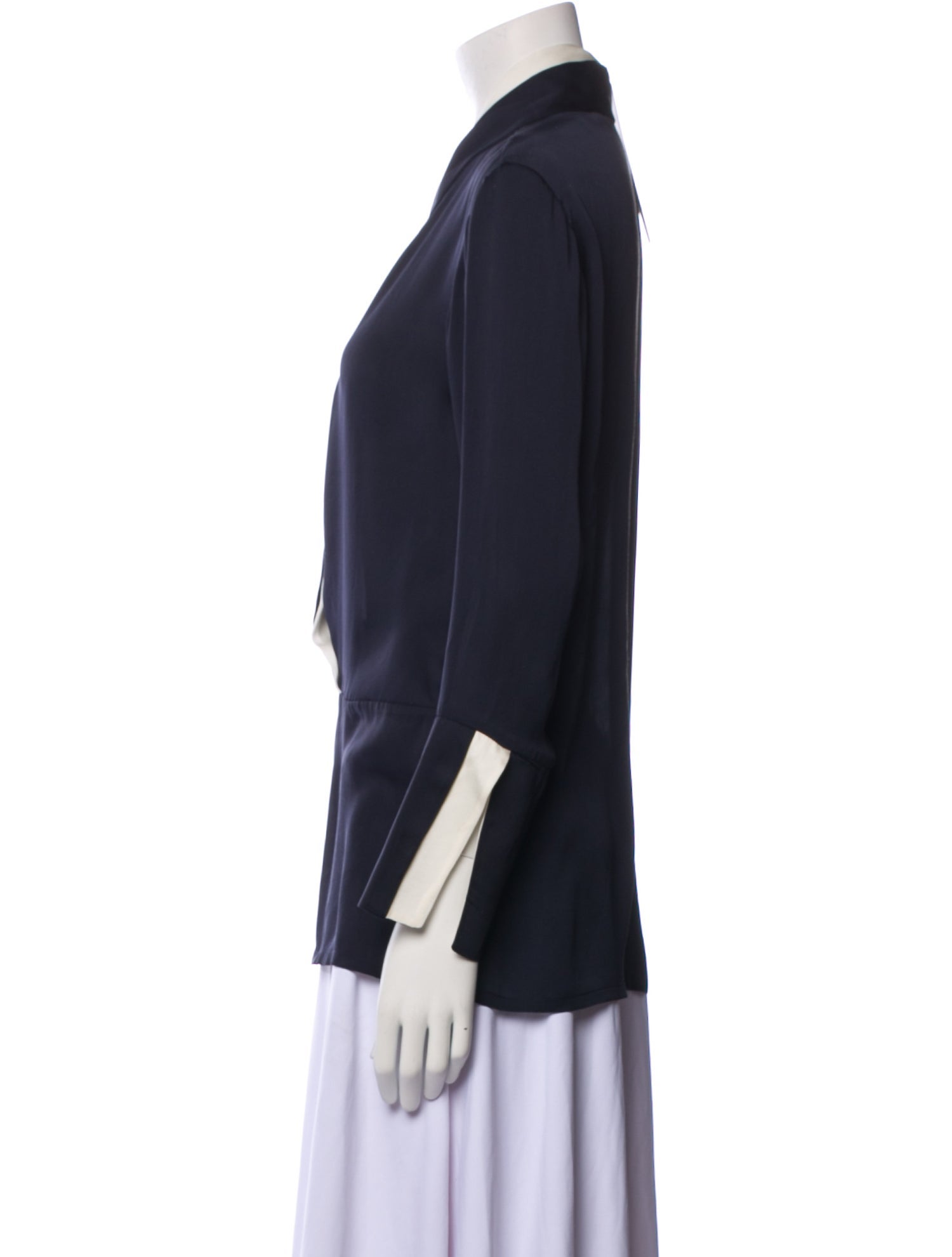 Stella McCartney Plunge Neckline Long Sleeve Blouse