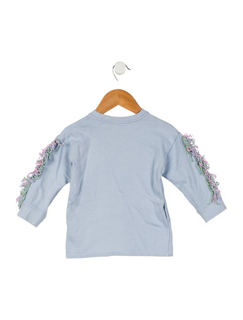 Stella McCartney Girls' Fringe Trimmed Long Sleeve Sweatshirt