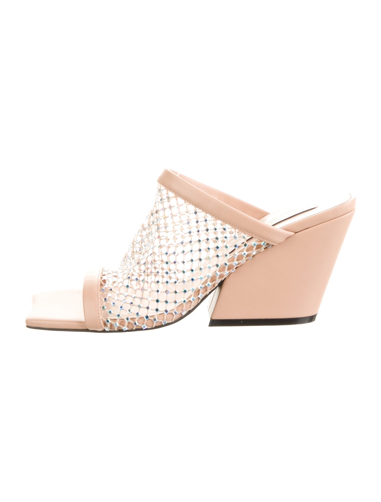 Stella McCartney Vegan Leather Mesh Accents Slides