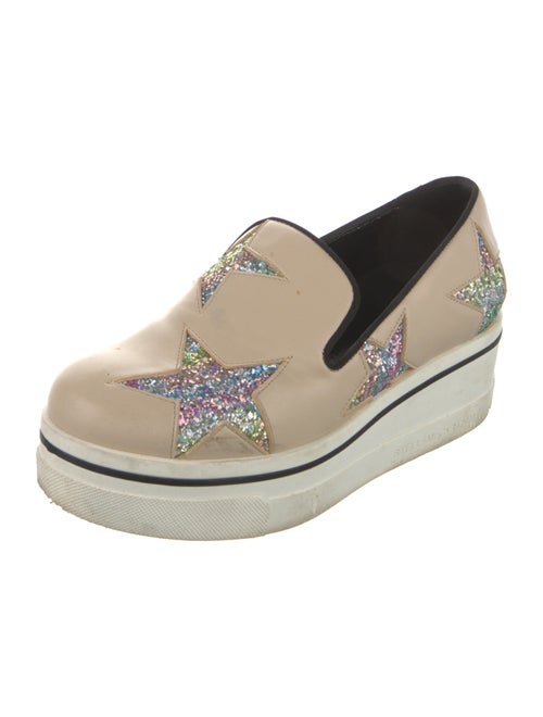 Stella McCartney Leather Printed Wedge Sneakers