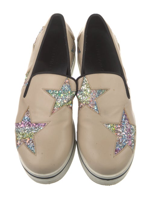 Stella McCartney Leather Printed Wedge Sneakers