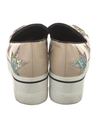 Stella McCartney Leather Printed Wedge Sneakers