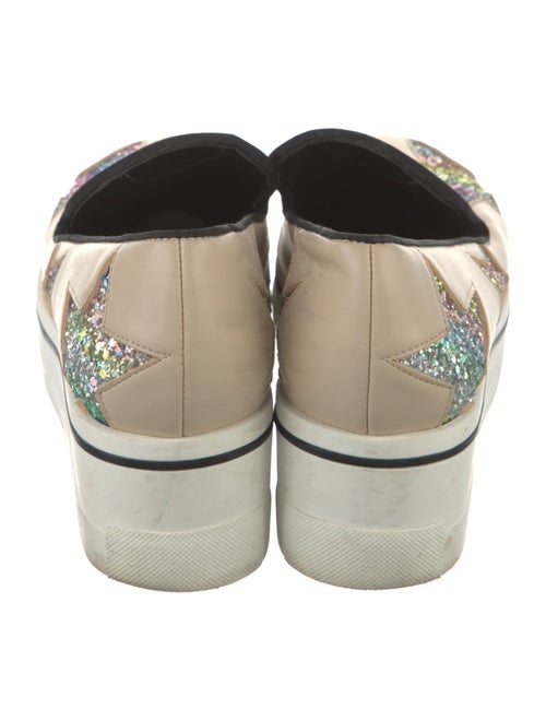 Stella McCartney Leather Printed Wedge Sneakers
