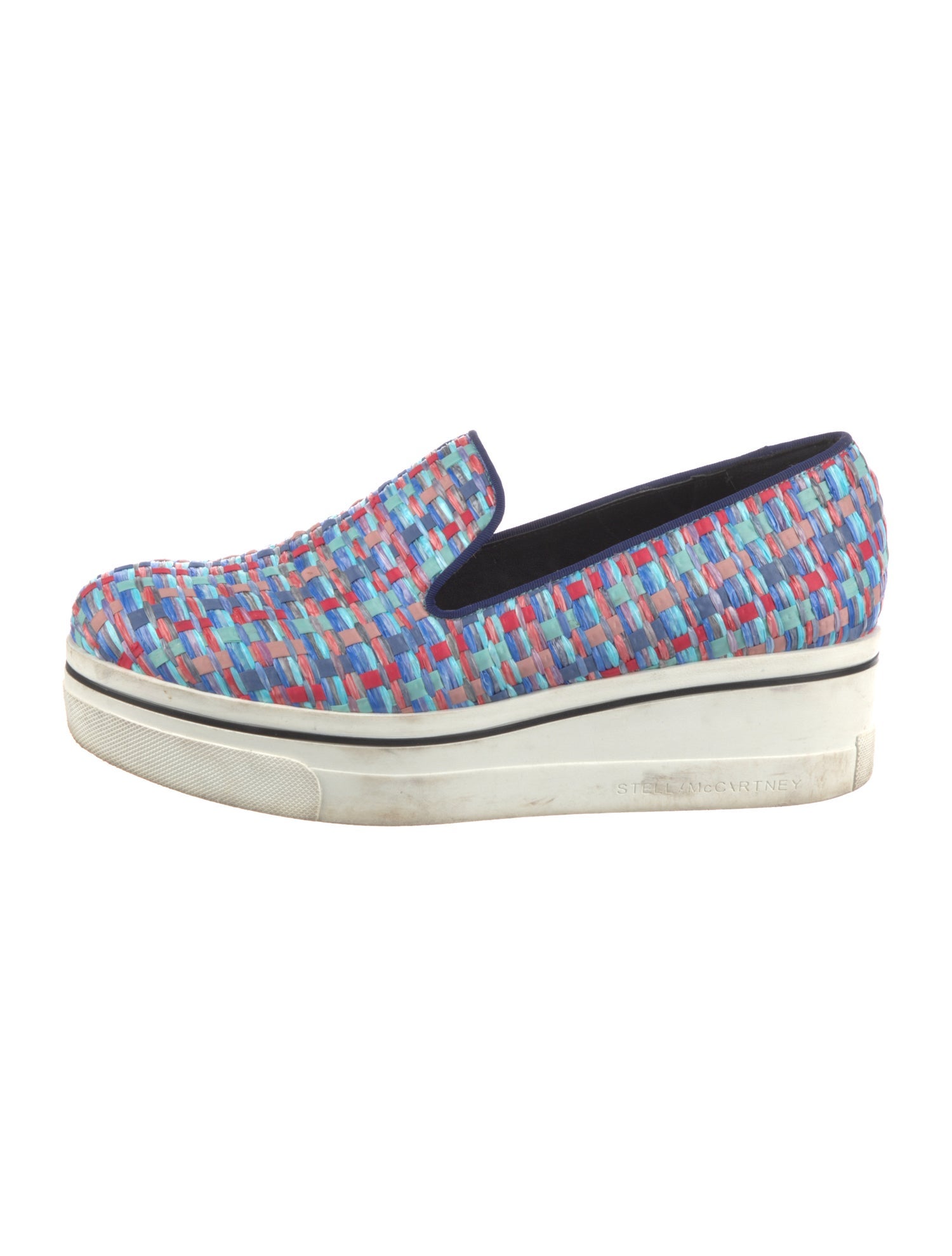 Stella McCartney Printed Grosgrain Trim Wedge Sneakers