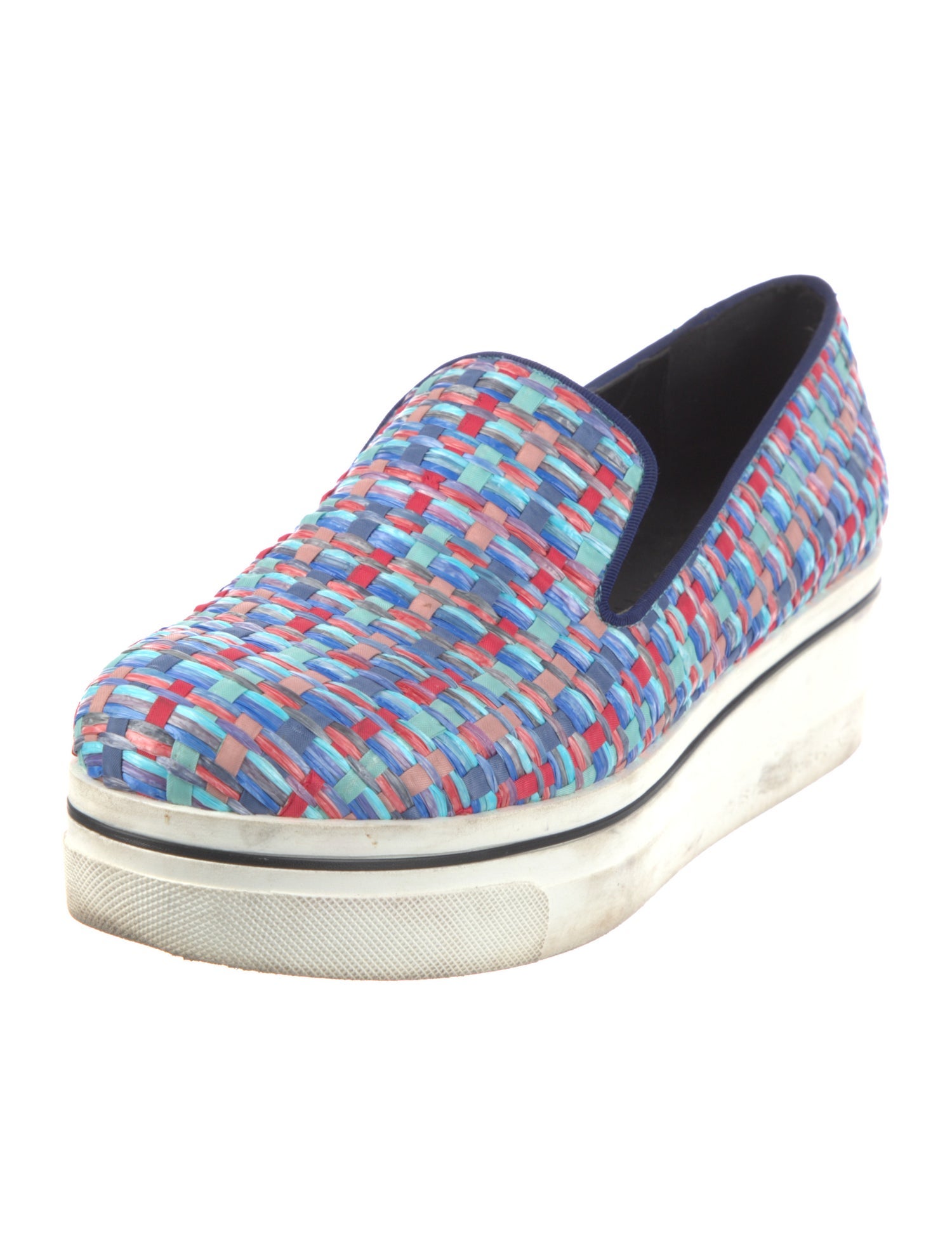 Stella McCartney Printed Grosgrain Trim Wedge Sneakers