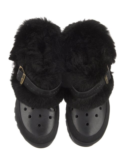 Stella McCartney Vegan Leather Faux Fur Trim Flats