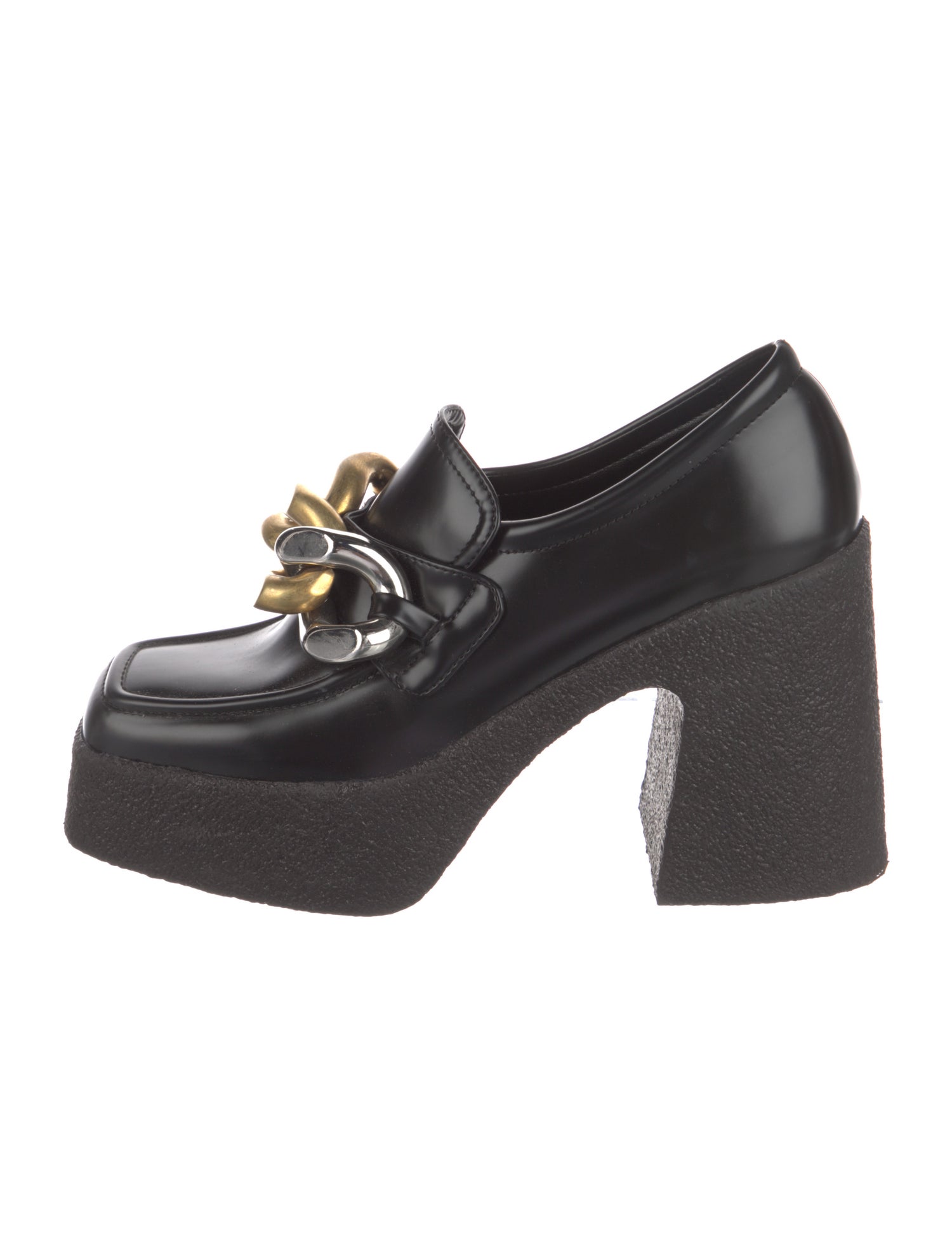 Stella McCartney Leather Chain-Link Accents Pumps