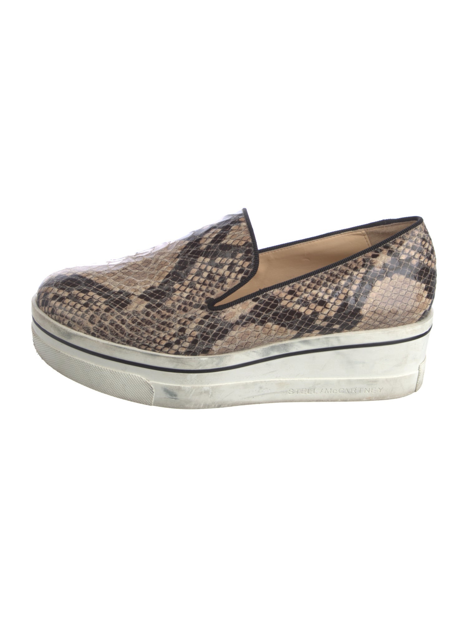 Stella McCartney Vegetarian Leather Animal Print Wedge Sneakers